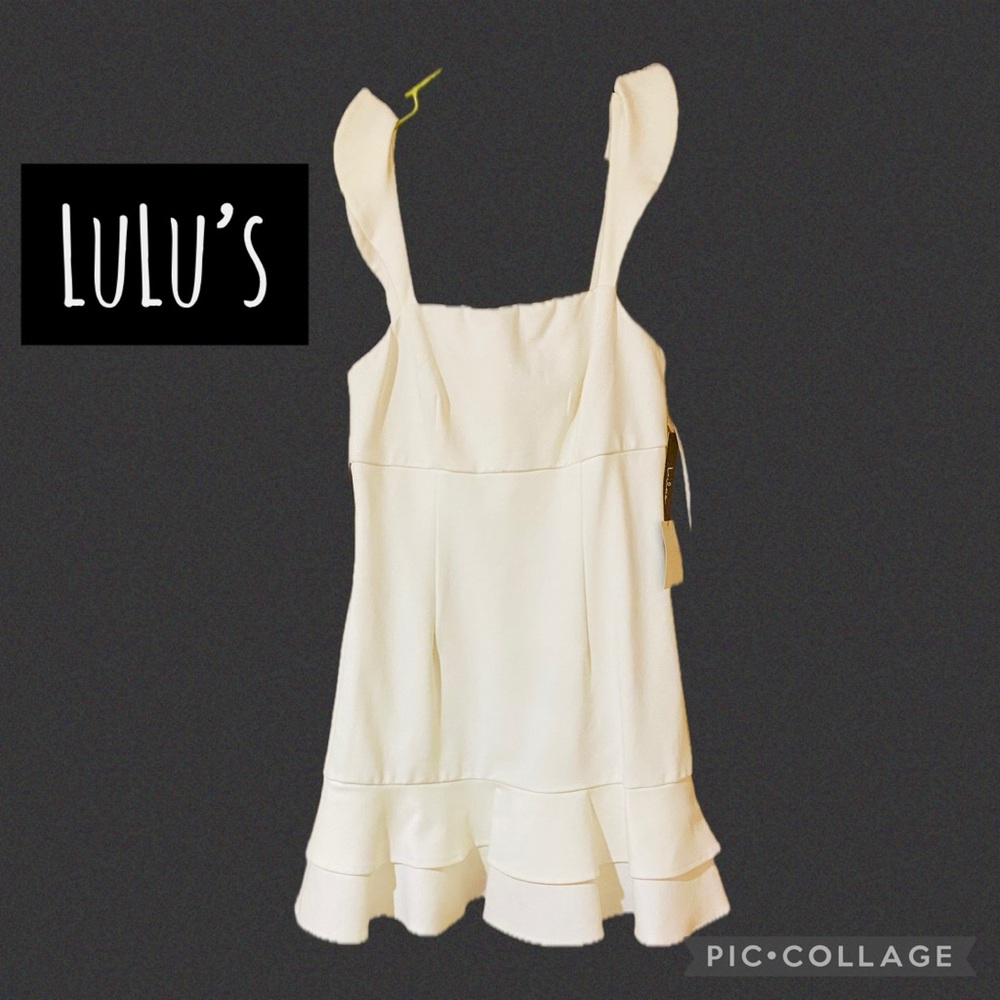 Lulu’s White Ruffled Sleeveless Dress - Picture 2 of 7
